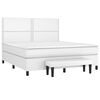 vidaXL Sommier &agrave; lattes de lit avec matelas Blanc 160x200cm Similicuir