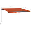 vidaXL Auvent automatique capteur de vent/LED 450x300 cm Orange marron