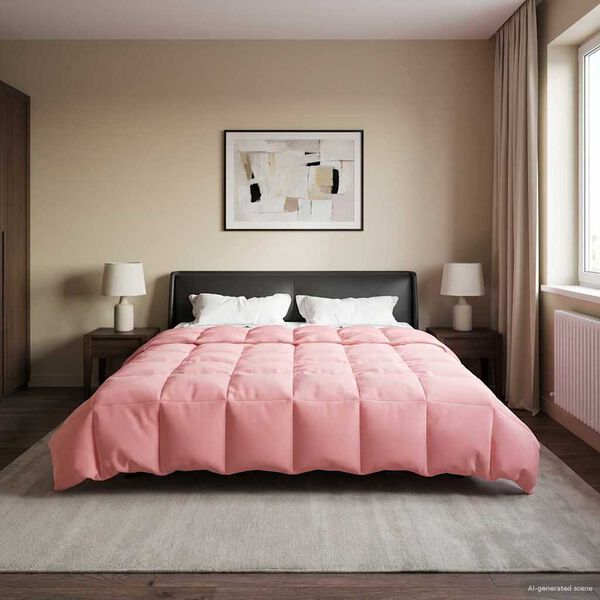 vidaXL Duvet d'&eacute;t&eacute; simple Matelass&eacute; Rose 200 x 220 cm Microfibre