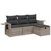 vidaXL Salon de jardin 4 pcs avec coussins gris clair r&eacute;sine tress&eacute;e
