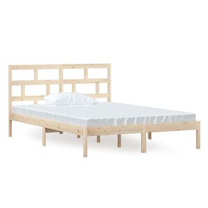 vidaXL Cadre de lit sans matelas bois massif 140x200 cm