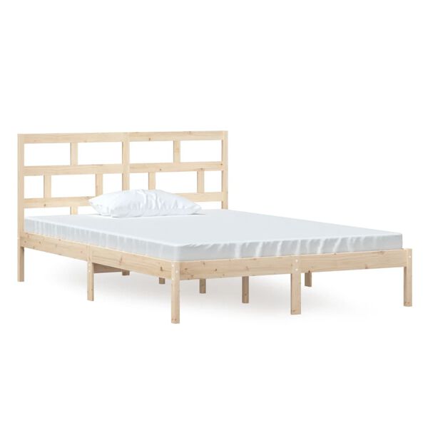 vidaXL Cadre de lit sans matelas bois massif 140x200 cm