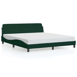 vidaXL Cadre de lit Dover vert fonc&eacute; 180x200 cm velours
