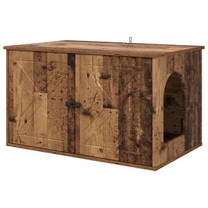 vidaXL Maison pour chat Bois ancien 85 x 55 x 50 cm Bois d'ing&eacute;nierie