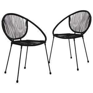 vidaXL Chaises de jardin lot de 2 PVC Rotin Noir
