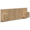 vidaXL T&ecirc;te de lit avec armoire 3 pc Ch&ecirc;ne artisanal Bois d'ing&eacute;nierie