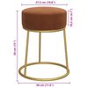 vidaXL Tabouret rond Marron Velours