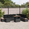 vidaXL Ensemble de canap&eacute; de jardin 9 pcs Noir Poly rotin