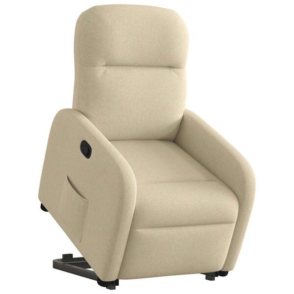 vidaXL Fauteuil inclinable Crème Tissu