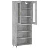vidaXL Buffet haut Gris béton 69,5x34x180 cm Bois d'ingénierie