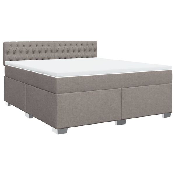 vidaXL Sommier &agrave; lattes de lit avec matelas Taupe 180x200 cm Tissu