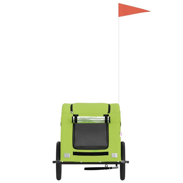 vidaXL Remorque de v&eacute;lo pour animaux de compagnie vert