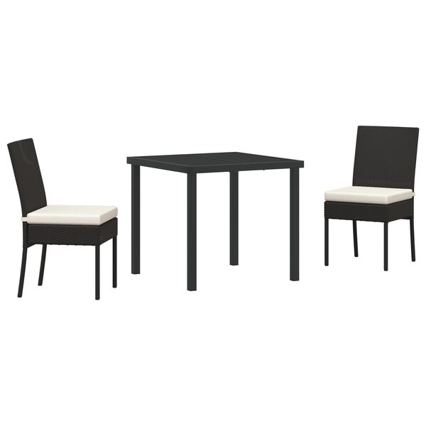vidaXL Ensemble de salle &agrave; manger pour jardin 7 pcs Noir