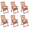 vidaXL Chaises pliables de jardin lot de 6 Bois d'acacia solide