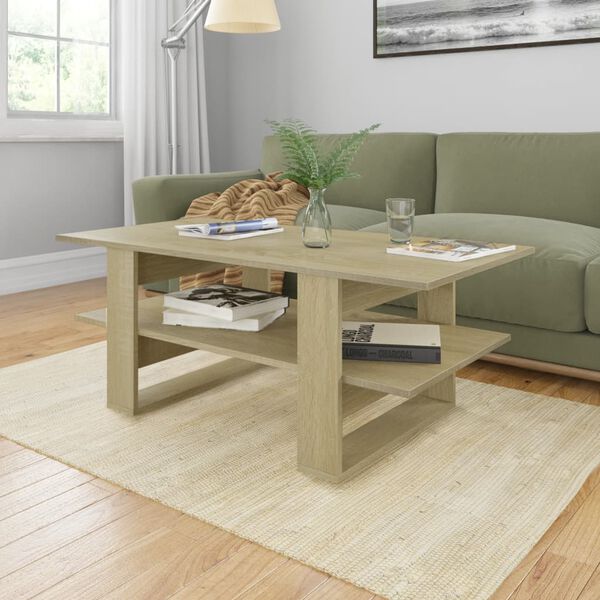 vidaXL Table basse chêne sonoma 110x55x42 cm bois d'ingénierie