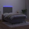 vidaXL Sommier &agrave; lattes de lit avec matelas LED Gris fonc&eacute; 120x200 cm