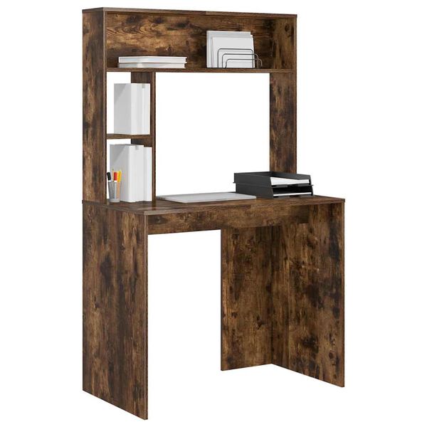 vidaXL Bureau Chêne fumé 91 x 50 x 149 cm Bois d'ingénierie