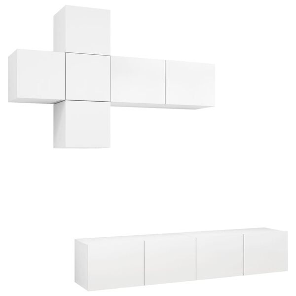 vidaXL Ensemble de meuble TV 7 pcs Blanc Bois d'ing&eacute;nierie