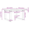 vidaXL Table basse cadre en O 60x60x40 cm bois de pin massif et acier