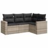 vidaXL Salon de jardin 4 pcs avec coussins gris clair r&eacute;sine tress&eacute;e
