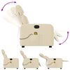vidaXL Fauteuil de massage inclinable Cr&egrave;me Tissu