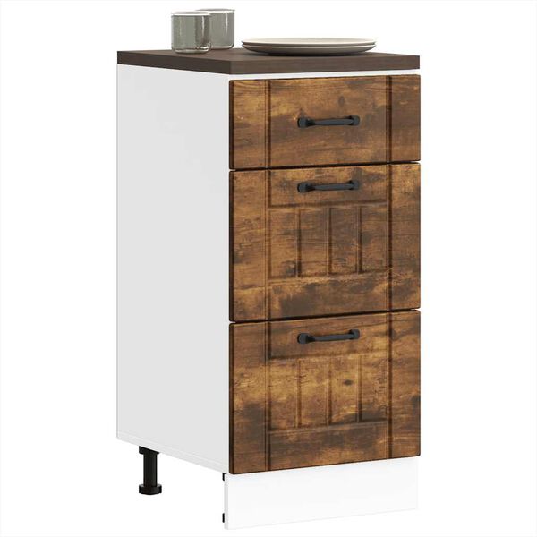 vidaXL Armoire de cuisine Lucca ch&ecirc;ne fum&eacute; bois ing&eacute;nierie