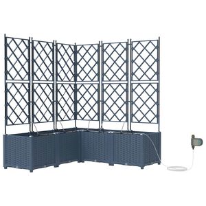 vidaXL Cache-pot de jardin Gris 40 x 40 x 125,5 cm PP