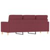 vidaXL Canap&eacute; &agrave; 3 places Rouge bordeaux 180 cm Tissu
