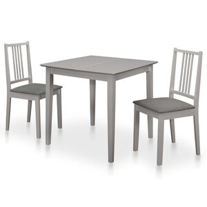 vidaXL Mobilier de salle &agrave; manger 3 pcs MDF Gris