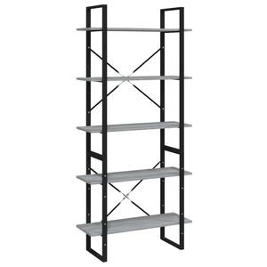 vidaXL Biblioth&egrave;que 5 niveaux Sonoma gris 80x30x175 cm