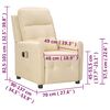 vidaXL Fauteuil électrique de massage Crème Tissu