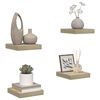 vidaXL &Eacute;tag&egrave;res murales flottantes 4 pcs ch&ecirc;ne 23x23,5x3,8 cm MDF