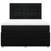 vidaXL Sommier &agrave; lattes de lit avec matelas Noir 140x200 cm Tissu