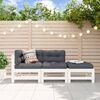 vidaXL Salon de jardin 3 pcs blanc bois massif de pin