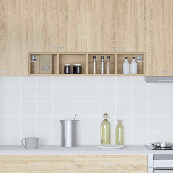 vidaXL Armoire suspendue avec stockage Ch&ecirc;ne Sonoma 20 x 29,5 x 100 cm