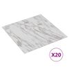 vidaXL Dalles de plancher autoadh&eacute;sives 20pcs PVC 1,86 m&sup2; marbre blanc