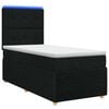 vidaXL Lit boxspring LED avec matelas Noir 90 x 190 cm Tissu