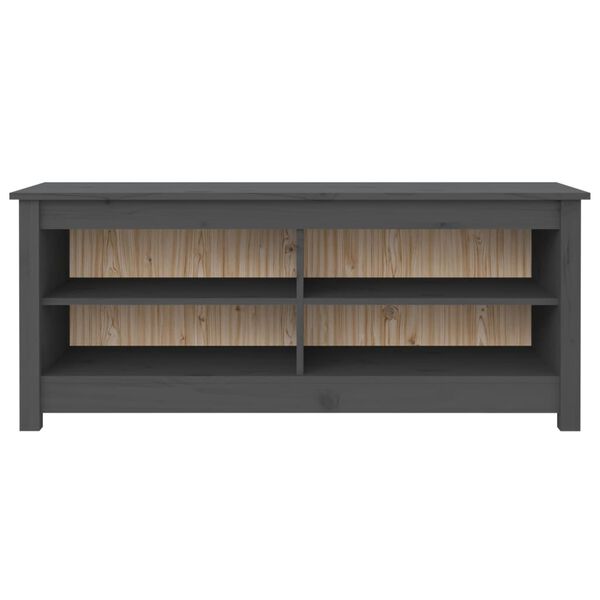 vidaXL Banc &agrave; chaussures Gris 110x38x45,5 cm Bois de pin massif