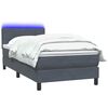 vidaXL Sommier &agrave; lattes de lit et matelas et LED gris fonc&eacute; 80x220 cm velours