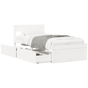 vidaXL Cadre de lit sans matelas blanc 90x200 cm bois de pin massif