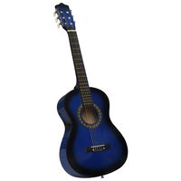 vidaXL Guitare classique de débutants et enfants Bleu 1/2 34"