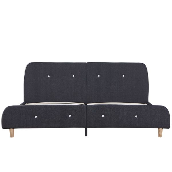 vidaXL Cadre de lit sans matelas gris fonc&eacute; tissu 160x200 cm