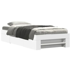 vidaXL Cadre de lit sans matelas blanc 90x190 cm bois d'ing&eacute;nierie