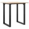 vidaXL Table &agrave; manger cadre en O 60x60x75 cm bois de pin massif acier