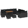 vidaXL Ensemble de canap&eacute; de jardin avec coussin 14 pcs Noir