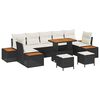 vidaXL Ensemble de canap&eacute; de jardin 10 pc 9-Nombre de places Noir