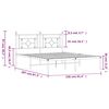 vidaXL Cadre de lit m&eacute;tal sans matelas et t&ecirc;te de lit blanc 150x200 cm