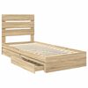 vidaXL Lit de Rangement Ch&ecirc;ne Sonoma 100 x 200 cm Bois d'ing&eacute;nierie