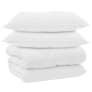 vidaXL Duvet d'hiver avec oreiller 3 pi&egrave;ces Blanc Microfibre