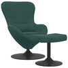 vidaXL Chaise &OElig;uf avec Pouf Vert fonc&eacute; 63 x 73 x 90 cm Velours